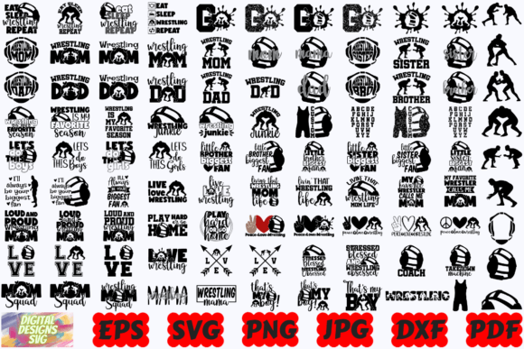 Wrestling SVG Graphics for Crafts